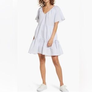 Madewell Linen-blend Lorelei Tiered Mini Dress